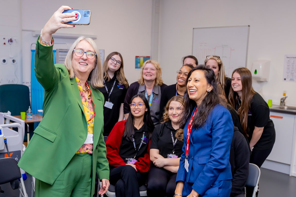 Skills Minister Jacqui Smith and Sonia Kumar MP for Dudley, meet T Level students as part of T Level week celebrations.